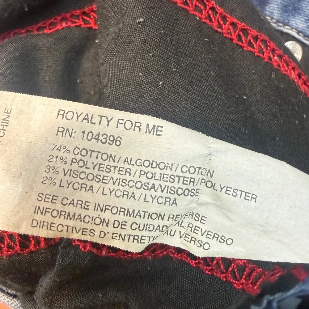 Royalty For Me Curvy‎ Fit Blue Denim Bermuda Shorts Women Size 16 Distressed